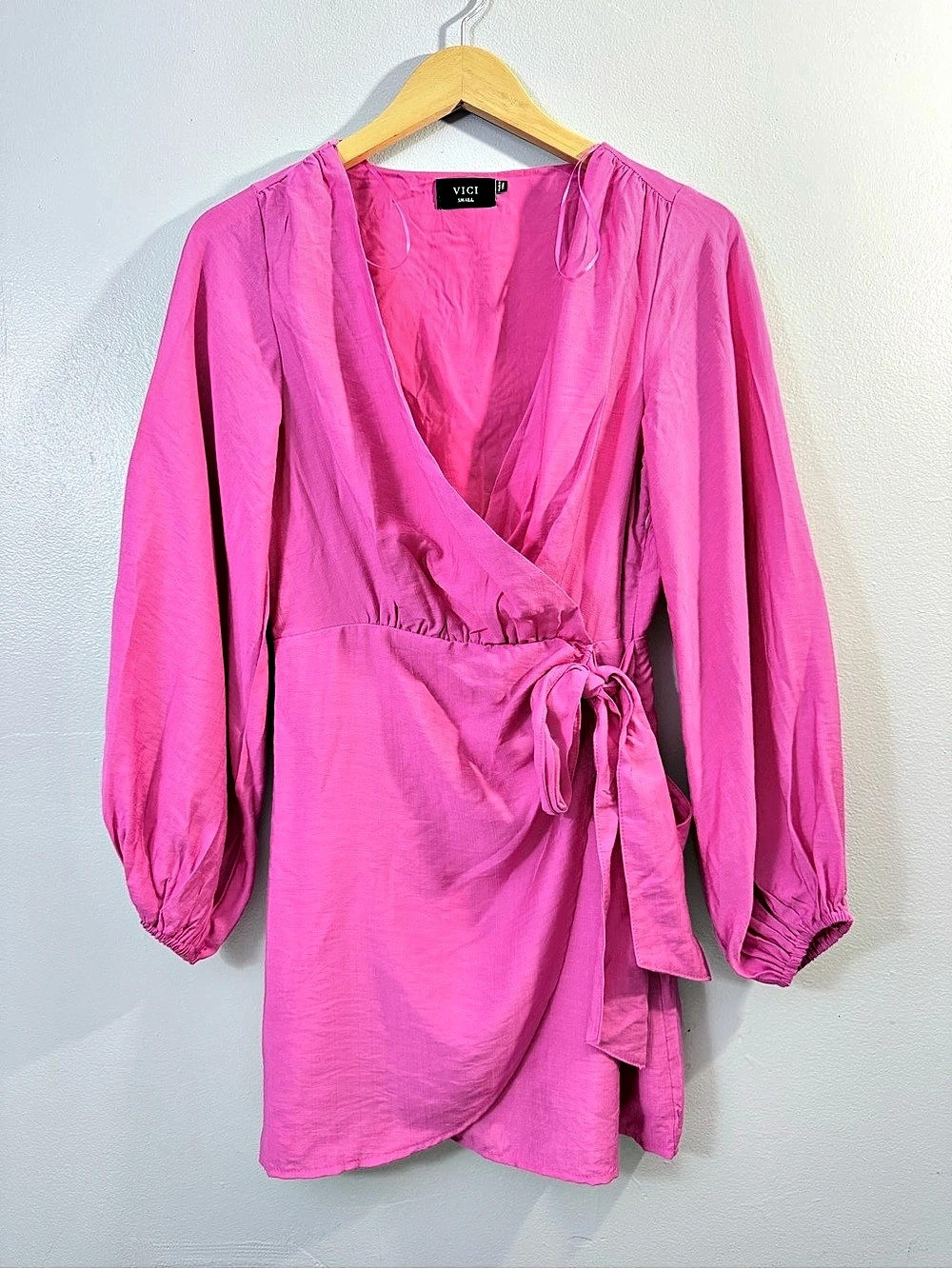 VICI Wrap Mini Dress in Pink Size S - Picture 2 of 8